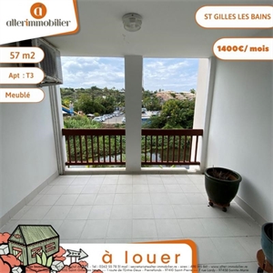 t3 à la location -   97434  SAINT GILLES LES BAINS, surface 57 m2 location t3 - UBI476118791